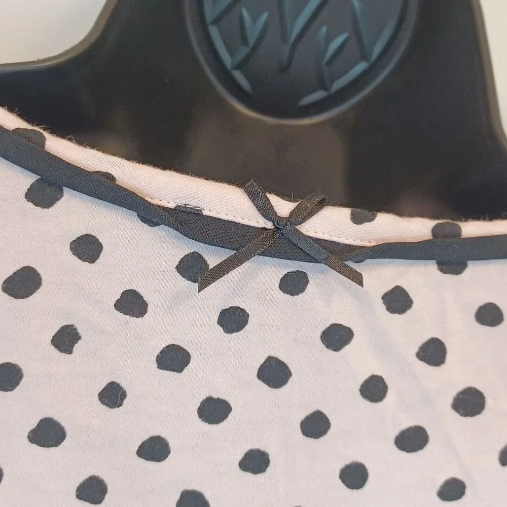 KATE SPADE Sz S Dream A Little Dream Polka Dot Pink Night T Pocket Casual Lounge - Picture 10 of 13